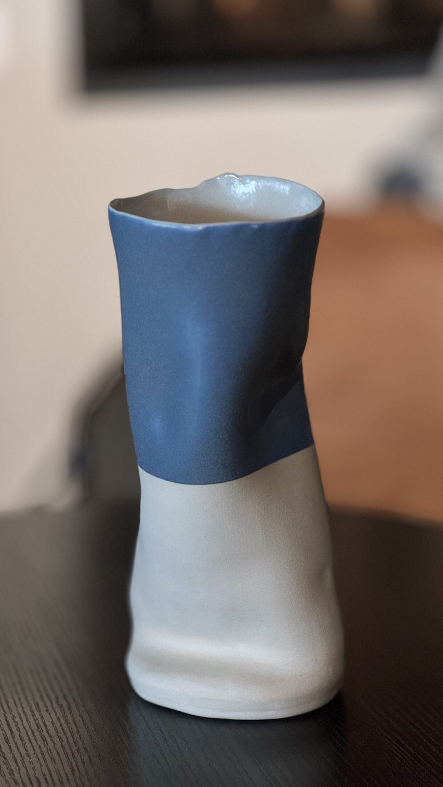 Vase White and Teal