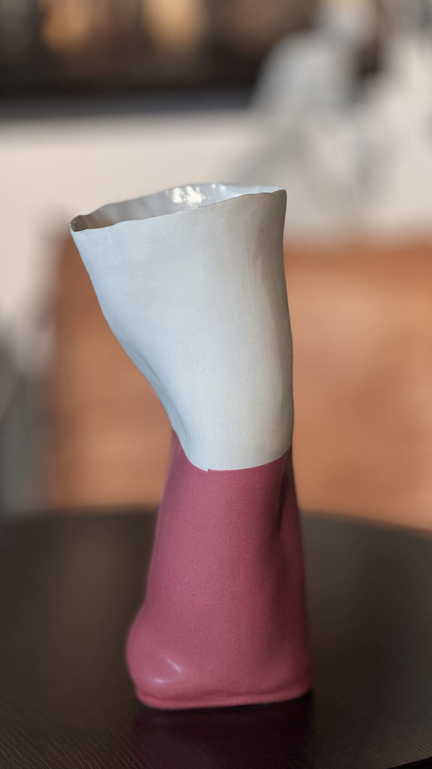 Vase White and Red