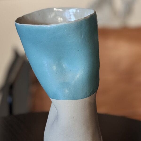 Vase White and Sky Blue