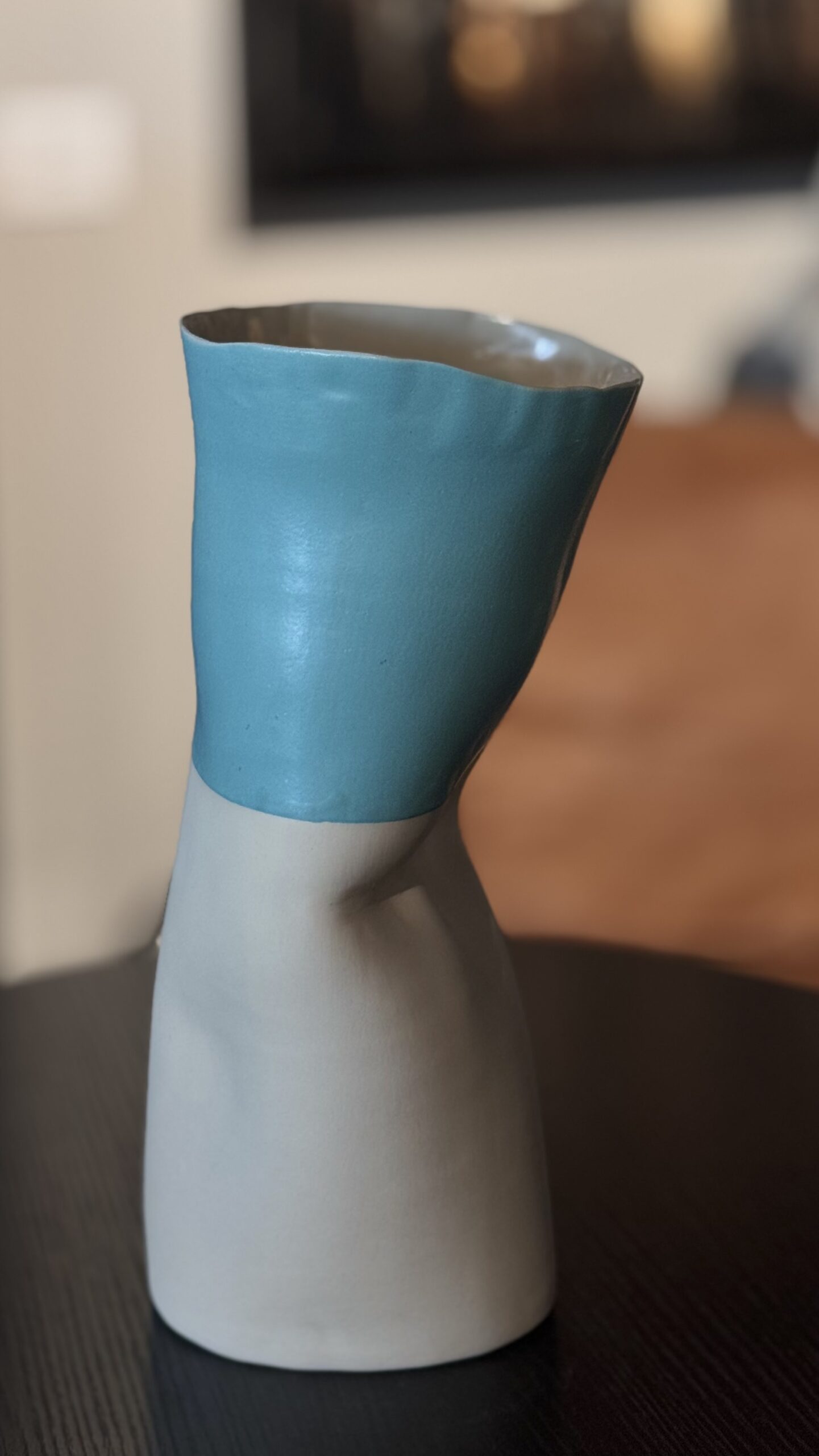 Vase White and Sky Blue