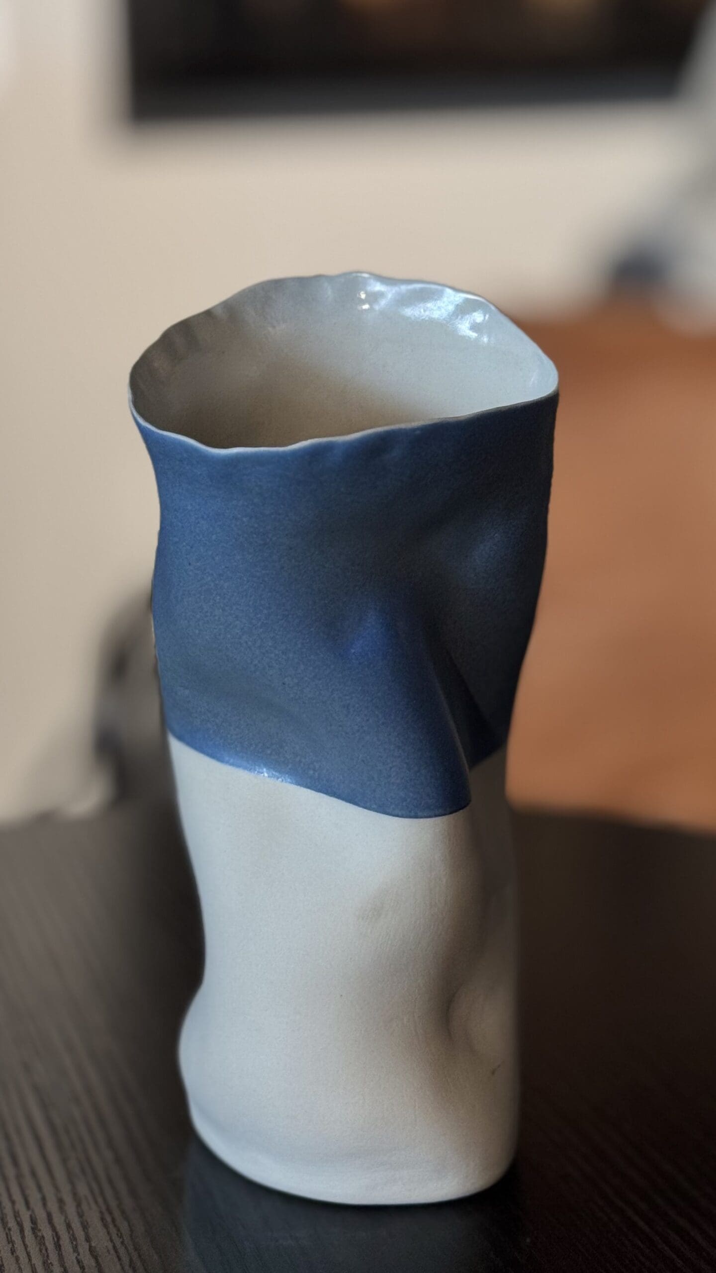 Vase White and Teal
