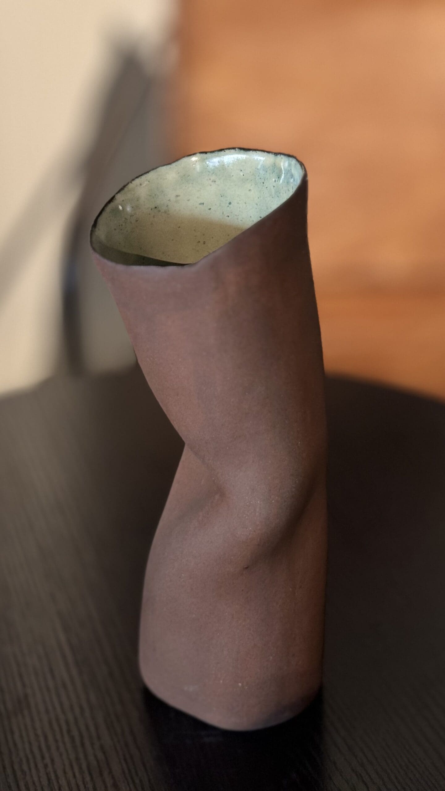 Vase Terracotta and Lime Green