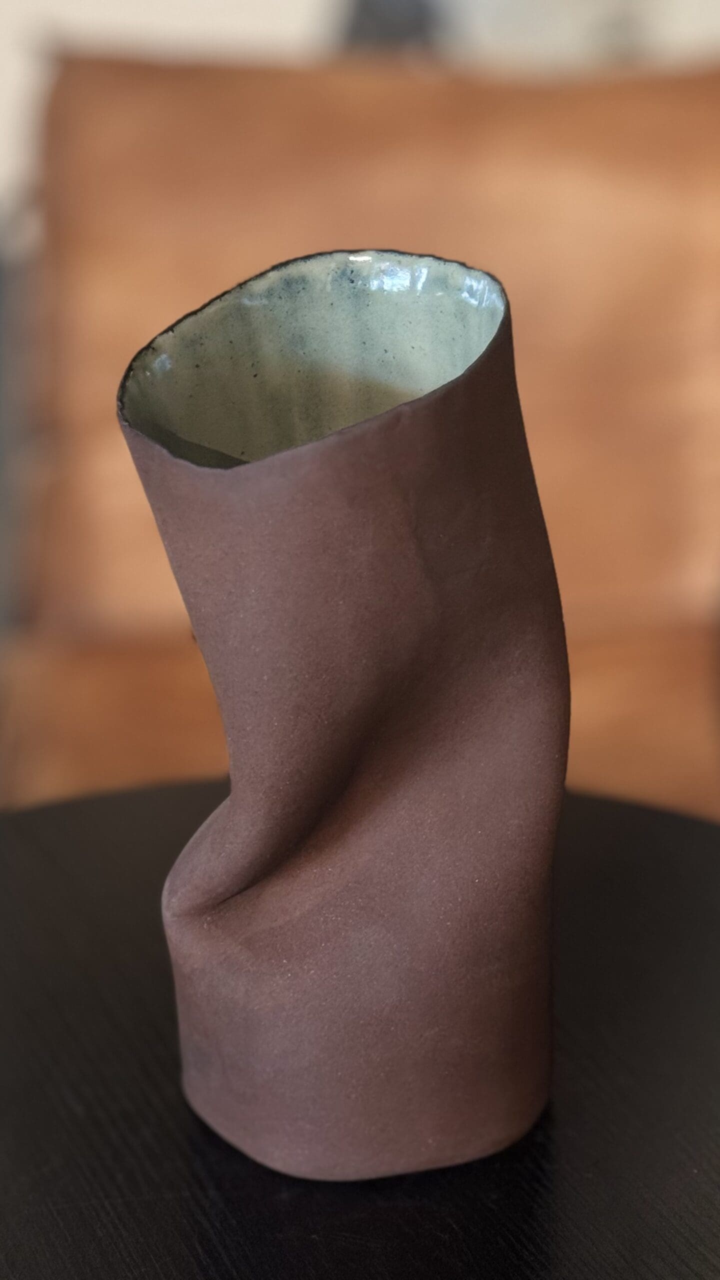 Vase Terracotta and Lime Green